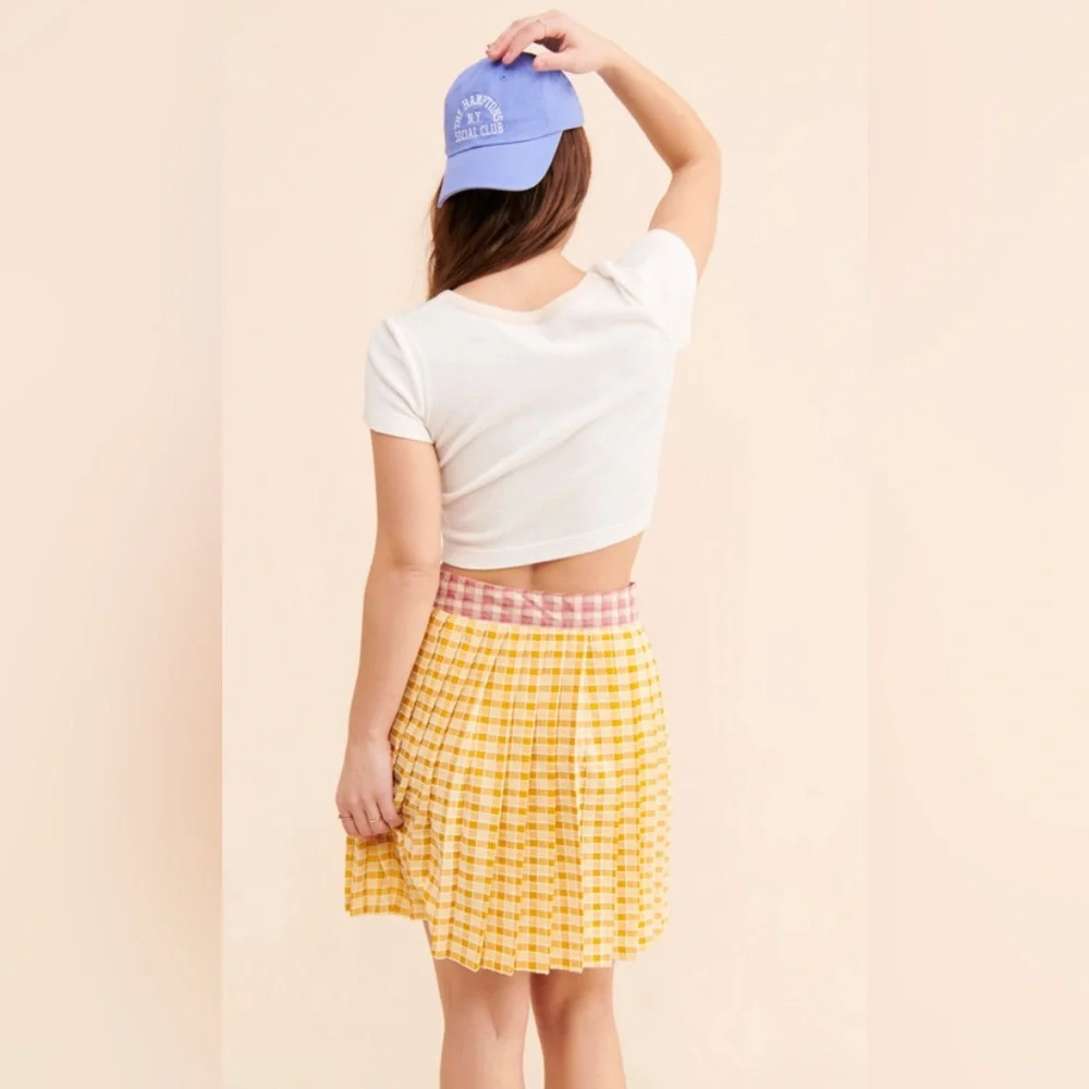 Lisa Says Gah Meg Plaid Mini Skirt from Nuuly Two Tone Plaid A Line Medium 29-30